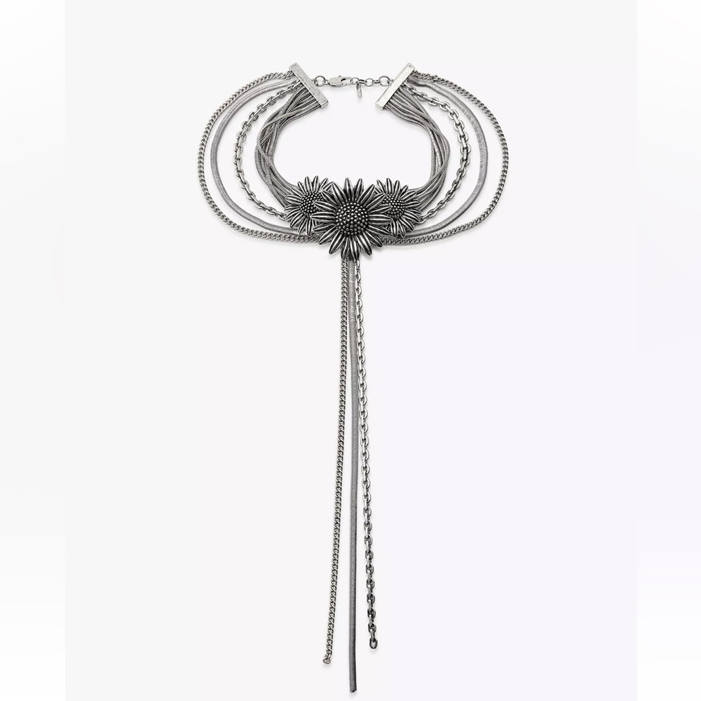 Zara flower choker chain necklace